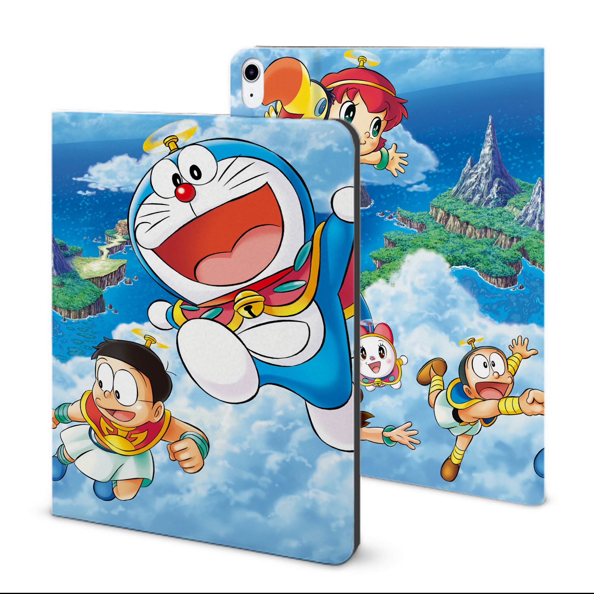 （画像用） ドラえもん Doraemon IPad ケース ブック型 PUレザー TPU 耐衝撃 軽量 薄型 ペン収納なし 全面保護 IPad 各モデル対応